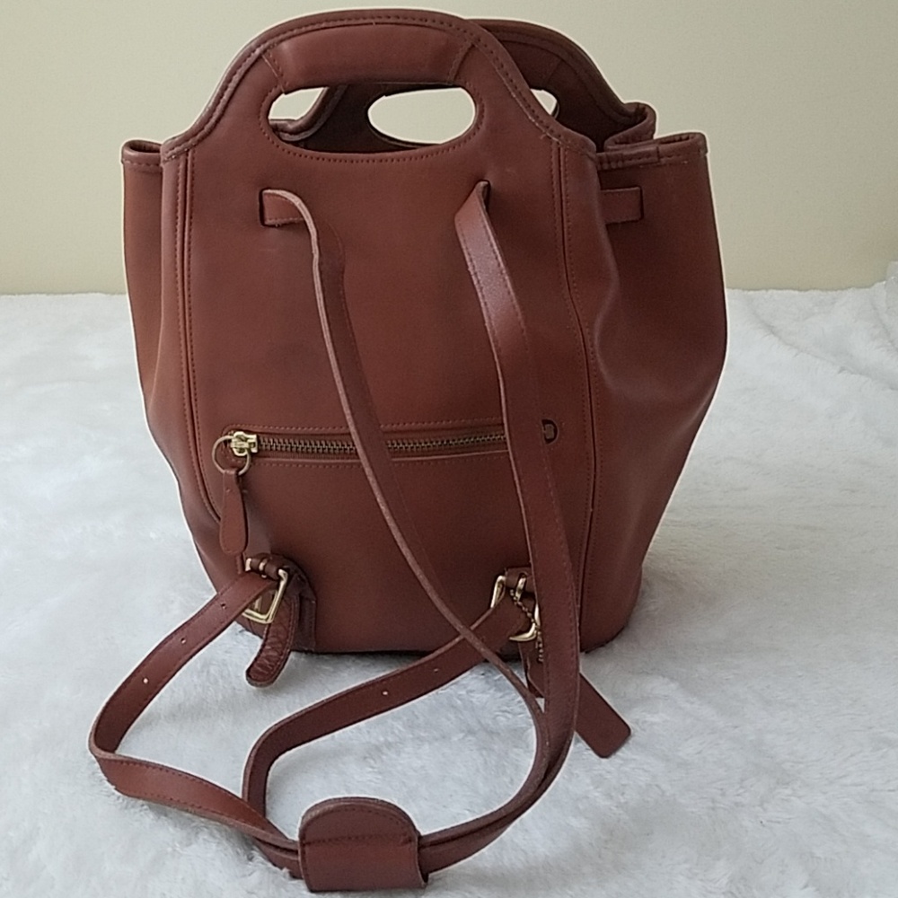 Vintage Coach Leather Drawstring Backpack